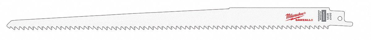 Reciprocating Saw Blade, 12 In. L, PK 5