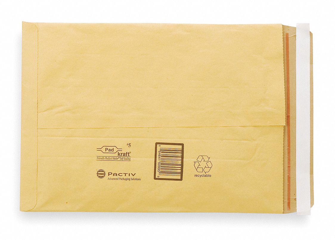 Padded Mailer, 10 In. L, Self Seal, PK 250