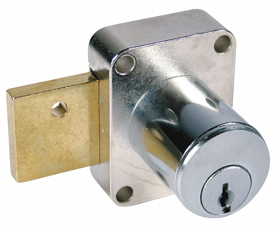 Pin Tumbler Cam Door Lock, Dull Chrome, KD