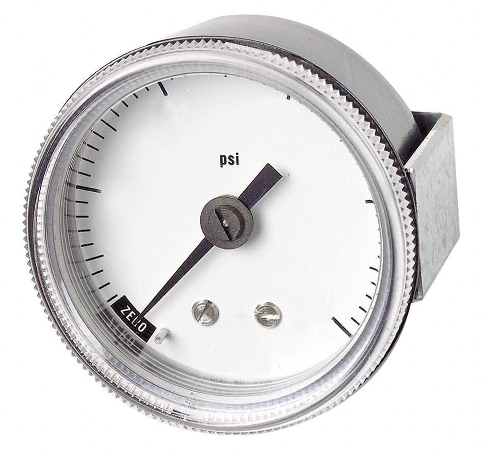 Panel Mount Gauge, U Clamp, 2 In, 200 Psi