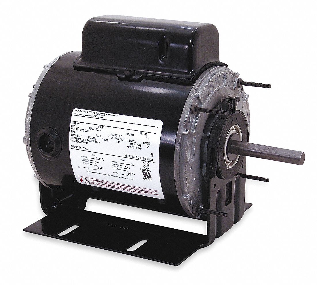 Motor, PSC, 1/3 HP, 1100, 115/230V, 48Z, TEAO
