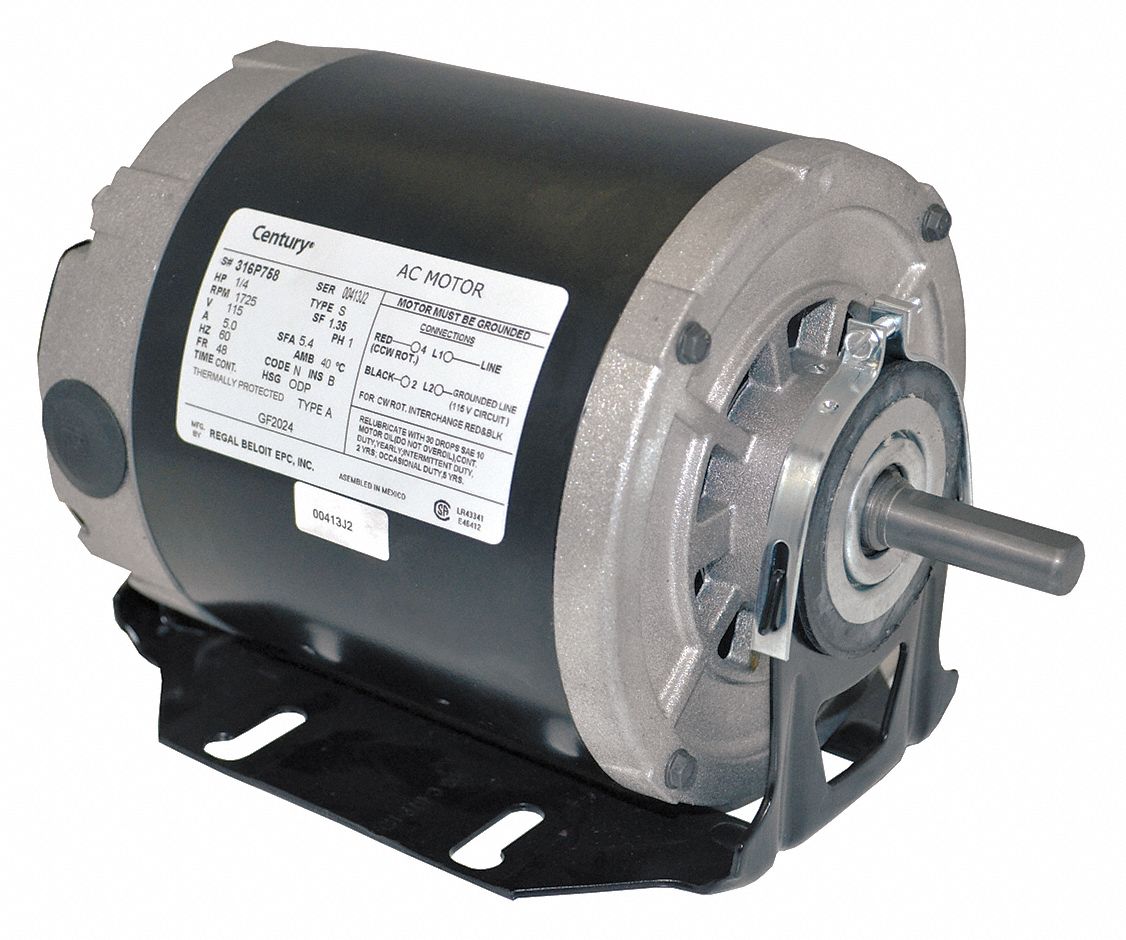 Motor, Split Ph, 1/4 HP, 1725, 115V, 48, ODP
