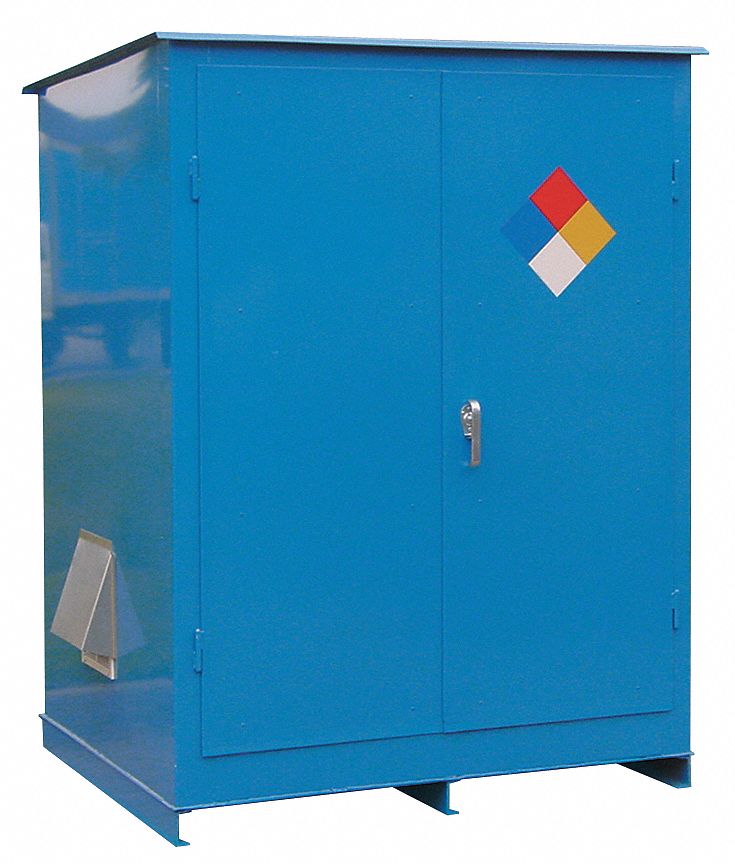 Flammable Outdoor Cabinet, 2X55 Gal., Blue
