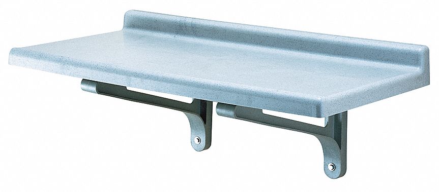 Wall Shelf, 13 1/2 x 36 x 18 In, Gray