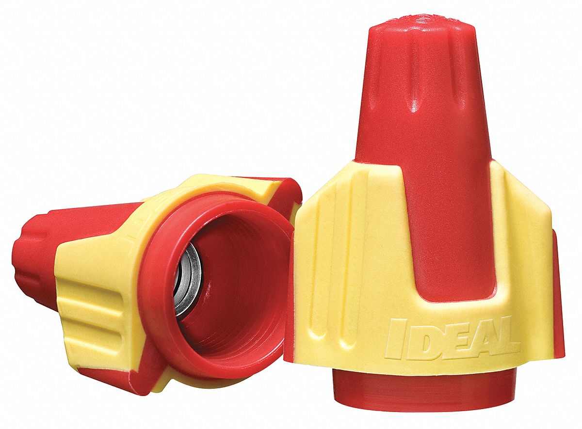 Wire Connector, RD/YLW, 1.25In H, PK100