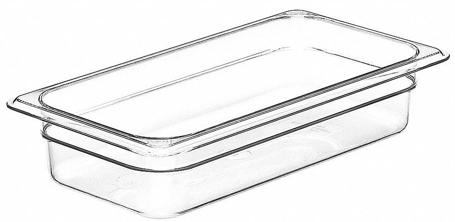 Food Pan, Third Size, Clear, PK 6