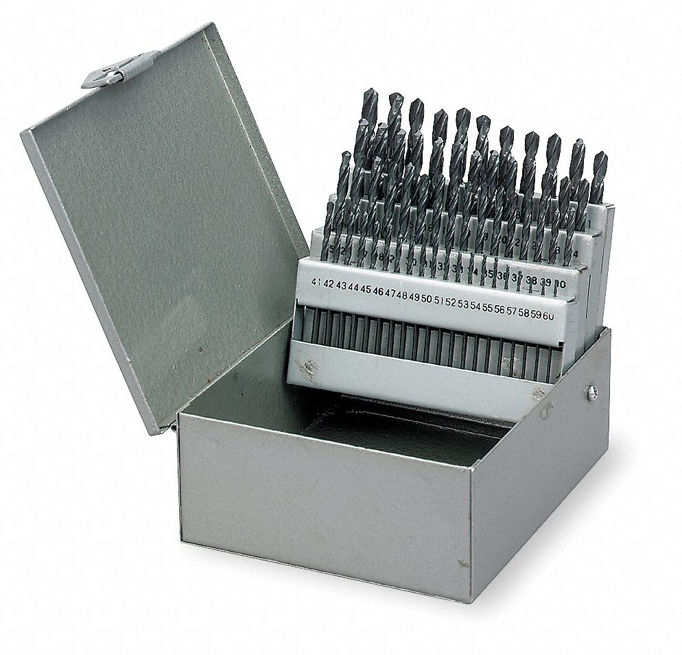 Jobber Drill Set, 60 PC, Wire, HSS, 118 Deg