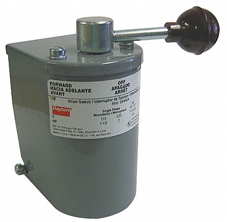 Drum Sw, Rev., Main., 2HP@1Ph-230V, Stl Hndl