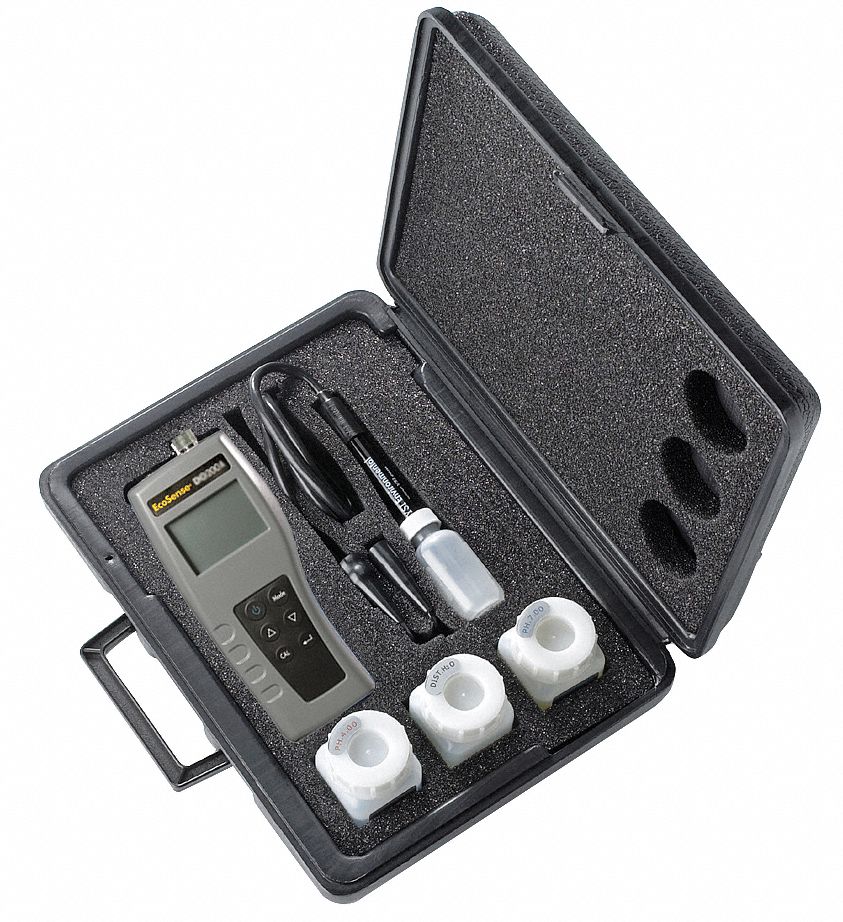 pH Meter Kit, pH Range 0 to 14, 4 M Cable