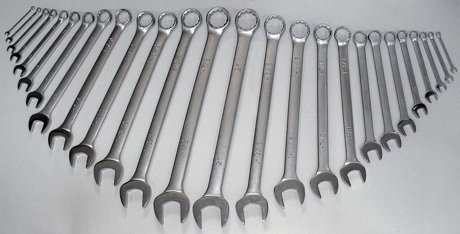 Combo Wrench Set, Antislip, 1/4-2 in, 26 Pc