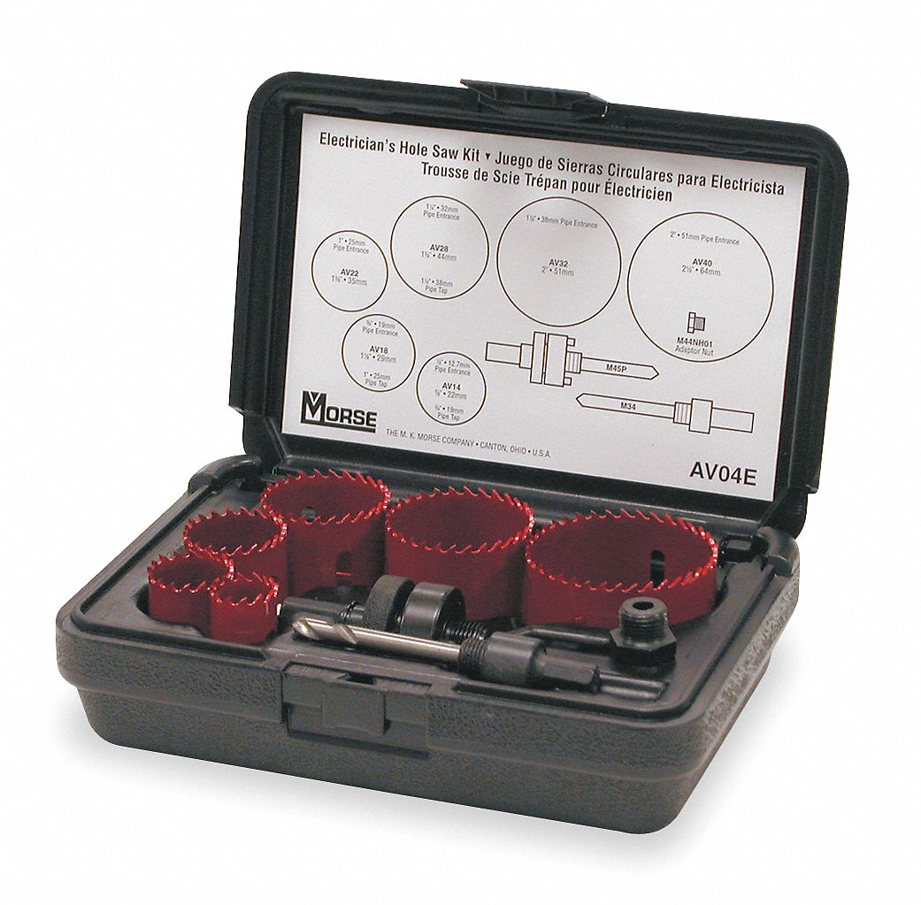 Hole Saw Kit, 9 PC