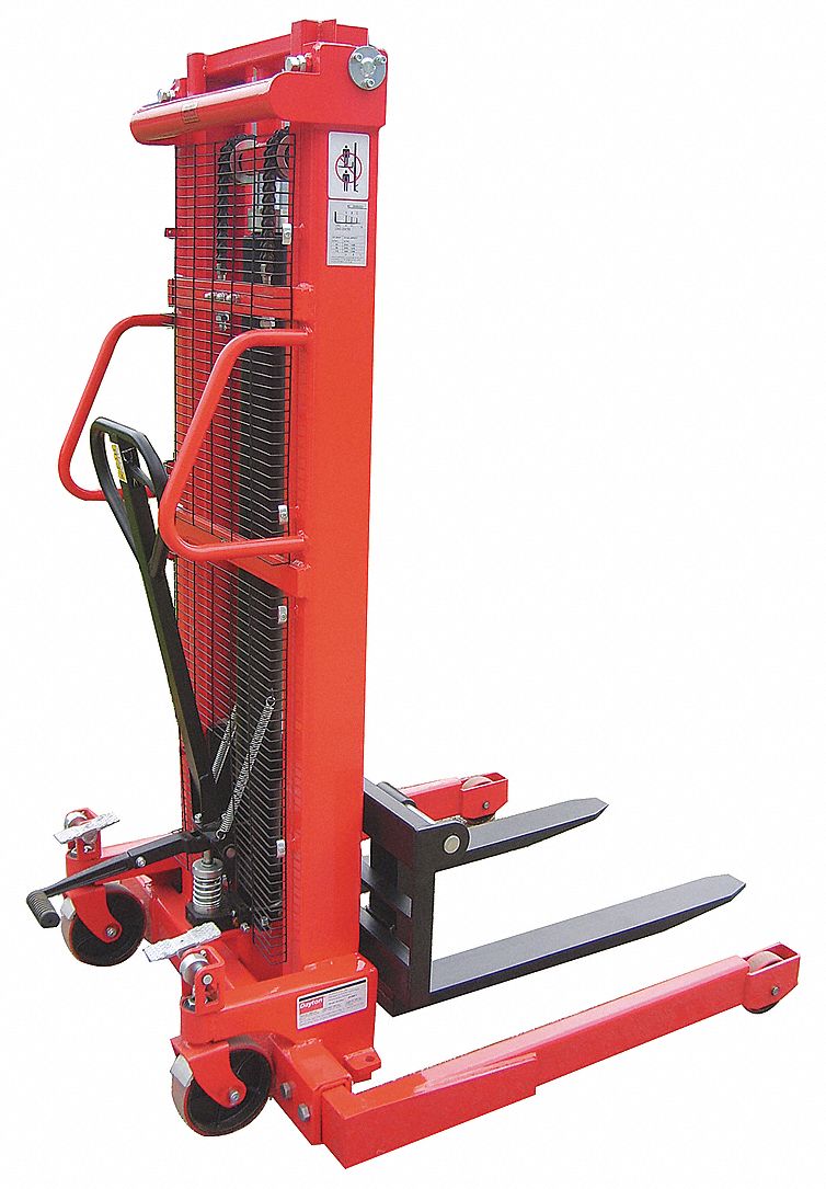 Adj Base Hyd Stacker, 2000 lb, 98 In Lift