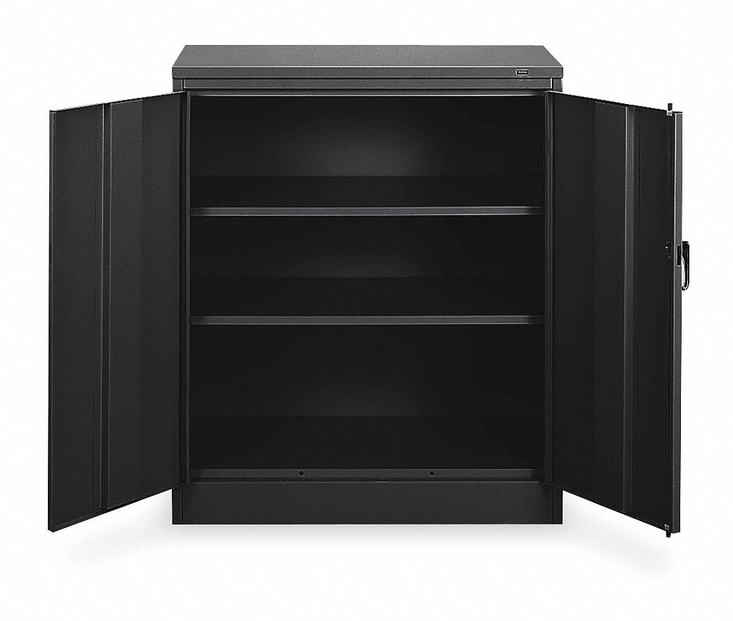 Counter Height Cabinet, Unassembled, Black