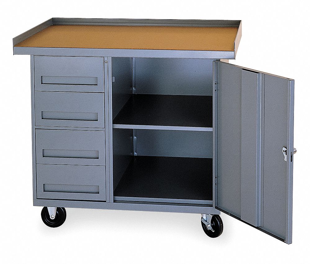 Mobile Workbench Shelf, 3/4x15x23 In, Gry