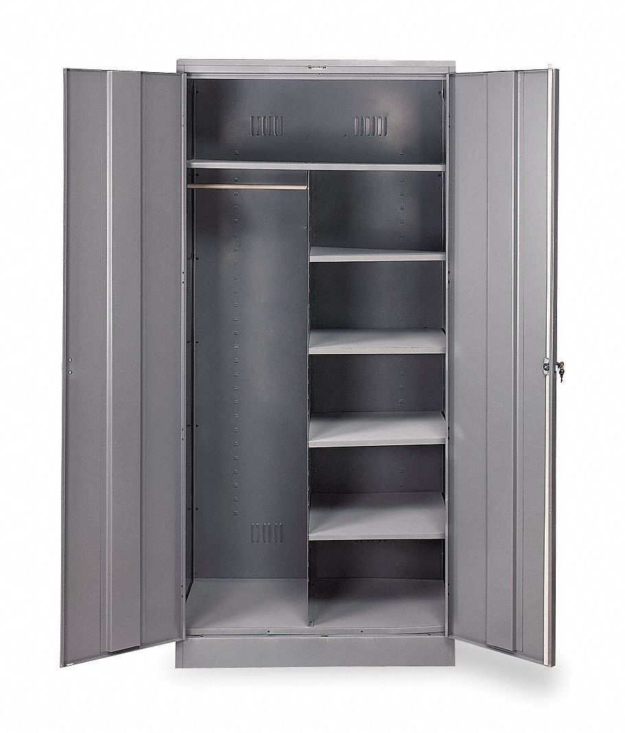 Combination Storage Cabinet, Medium Gray