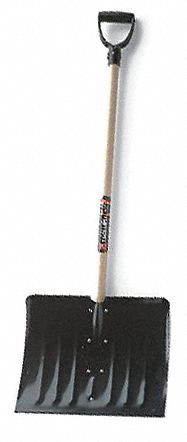 Snow Shovel, 18 In W, 14-1/2 In H, Steel