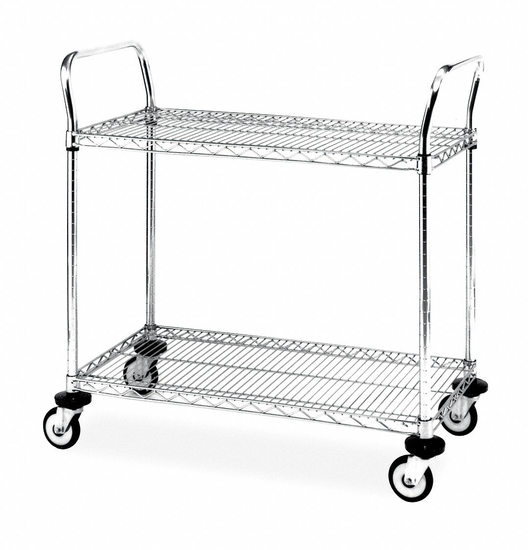 Wire Cart, 18 In. W, 36 In. L, Chrome