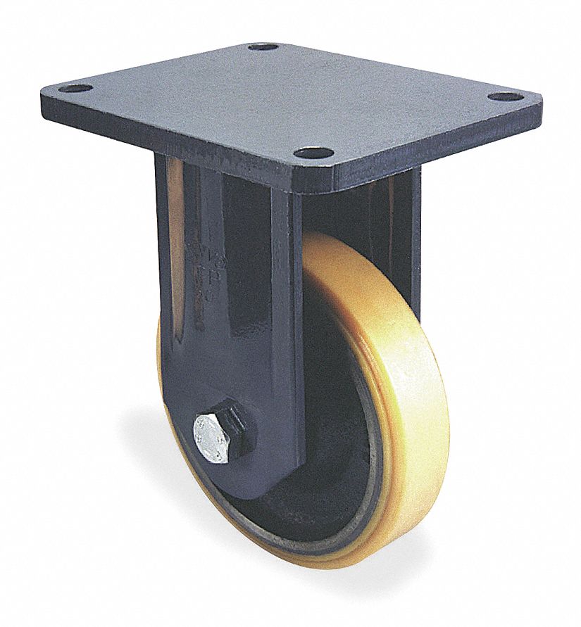 Rigid Plate Caster, 1600 lb, 6 In Dia