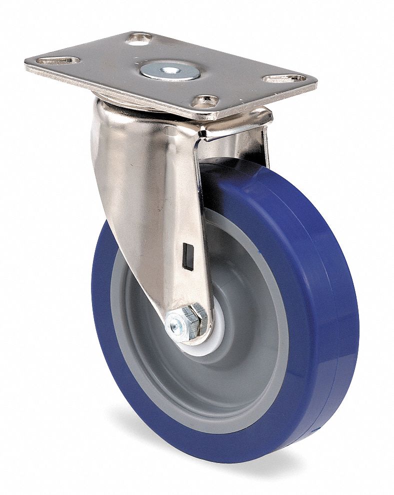 Swivel Plate Caster, 375 lb, 4 In Dia