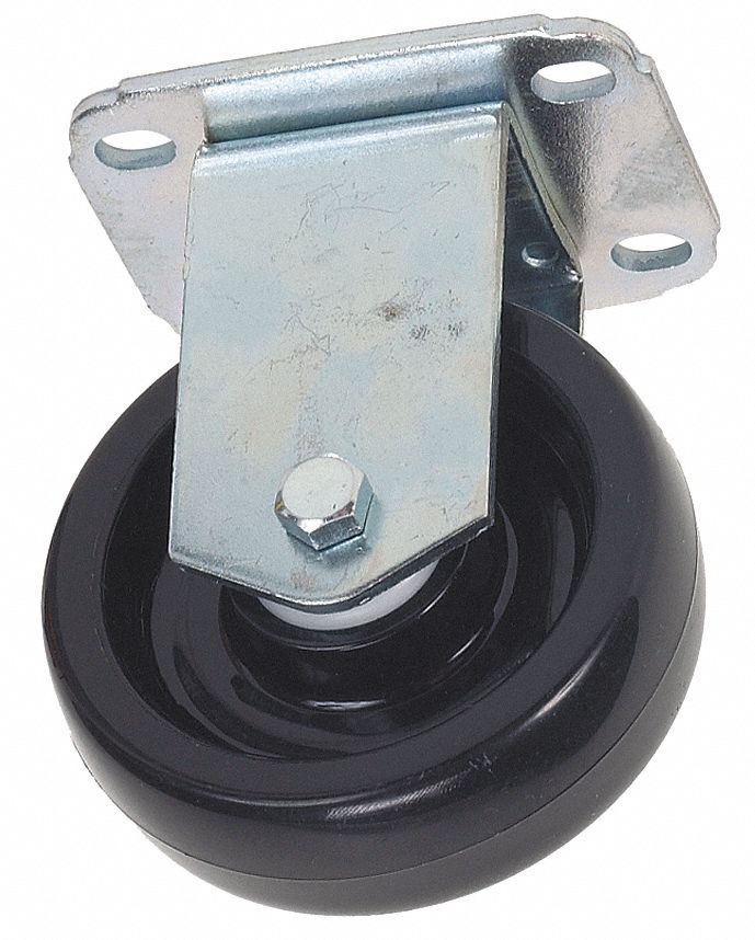 Rigid Plate Caster, 250 lb, 3-1/2 In Dia