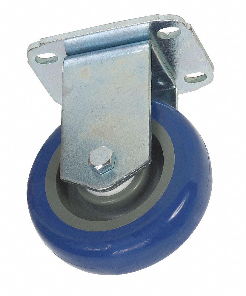 Rigid Plate Caster, 275 lb, 4 In Dia