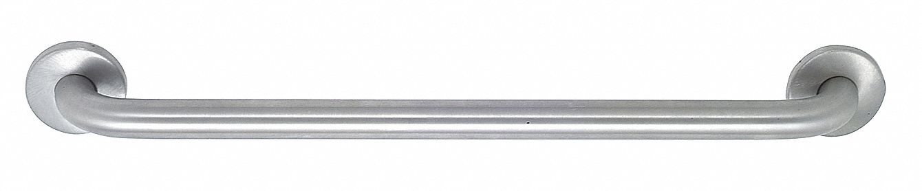 Str Grab Bar, Satin, 24 In L, 1-1/4 Dia