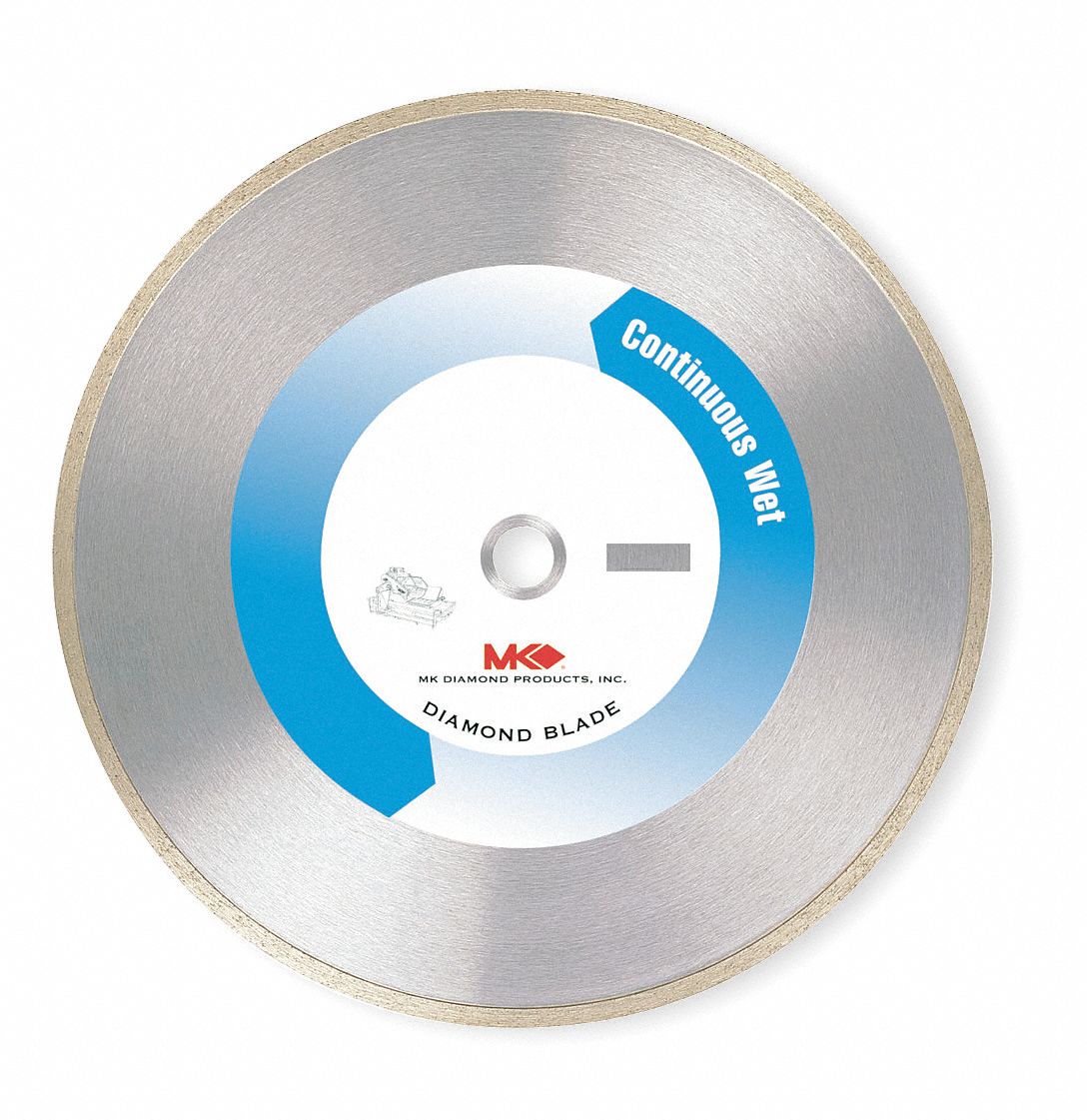 Diamond Saw Bld, Wet, cntnuos Rim, 7 In Dia