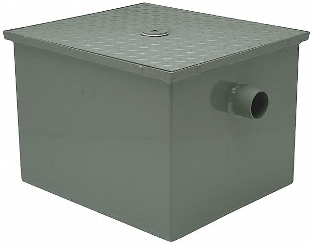Grease Trap Interceptor, 4 In, 35 GPM