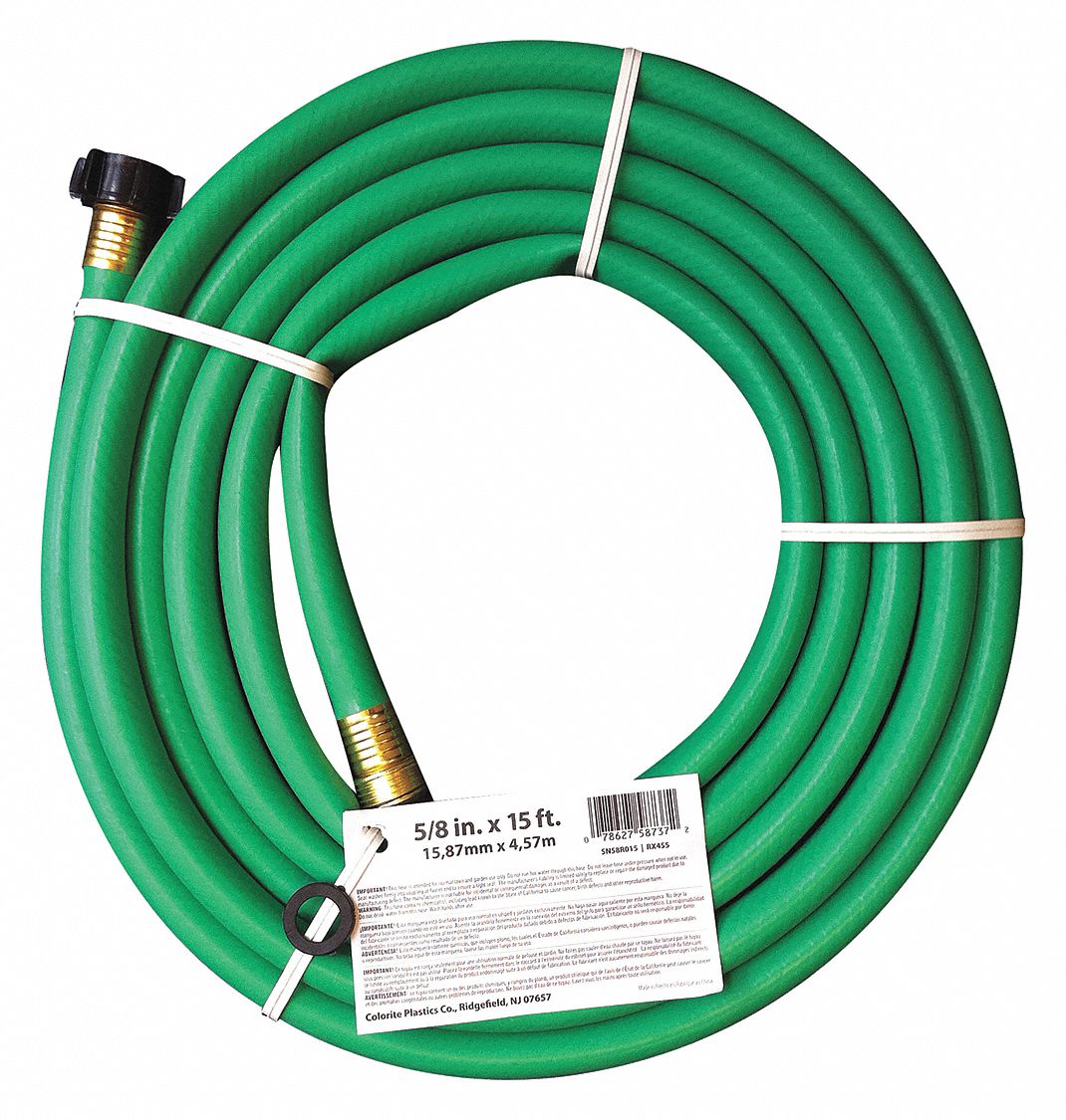 Water Hose, Rnfrcd PVC, 5/8 In ID, 15 ft L