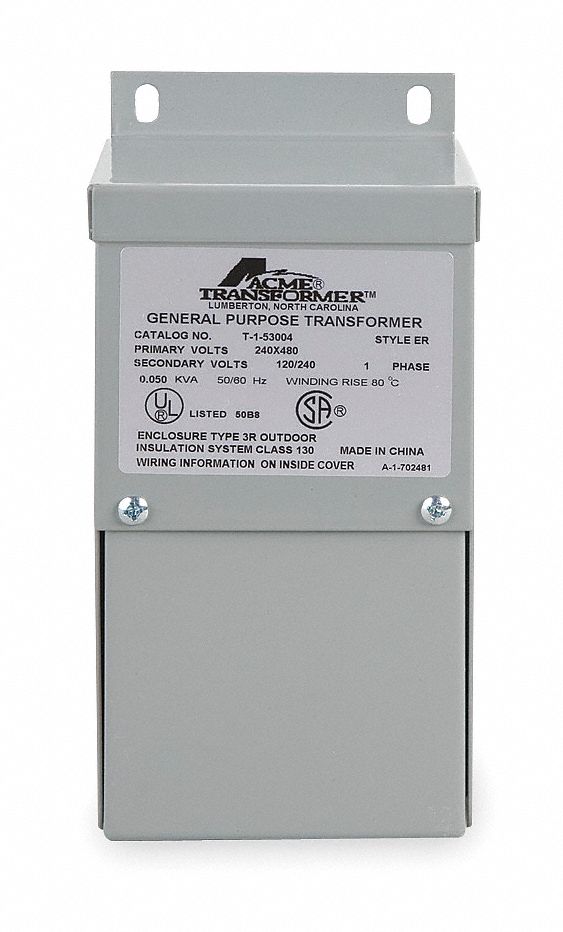 Transformer, 120/240V Out, 1kVA, 480V