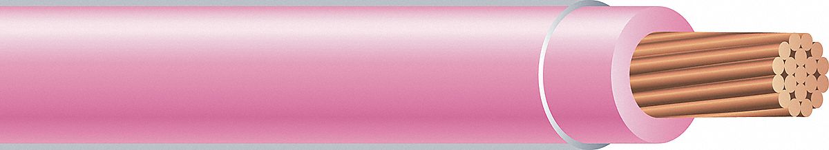 Wire, Building, Strd, 16AWG, TFFN, Pink, 500Ft
