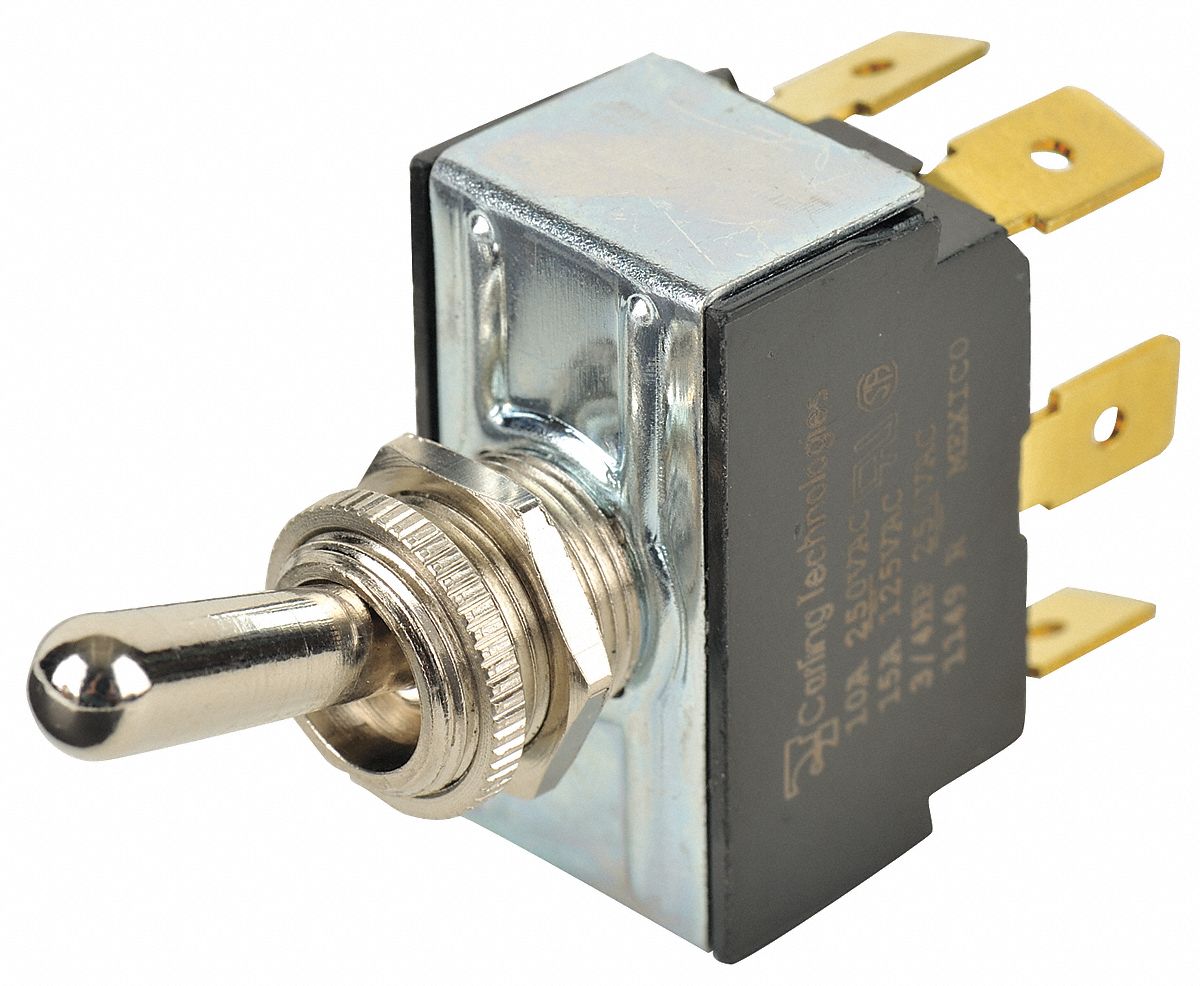 Toggle Switch, DPDT, 6 Conn., On/On