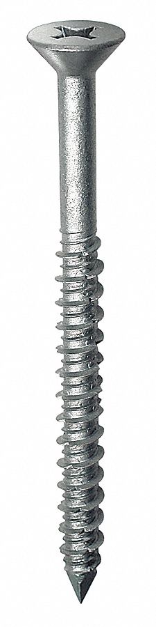 Concrete Scrw, Flat, 1/4x4 In, Pk 100