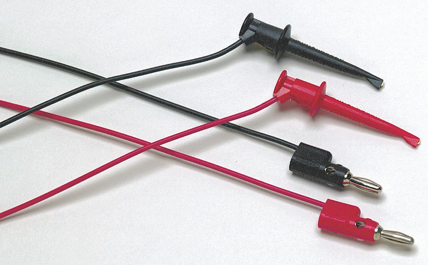 Mini Hook Test Leads, 36 In. L, Black/Red