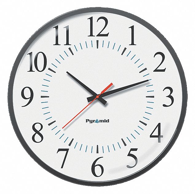 Analog Sync Clock, 12 Hour Face, 17 In Dia