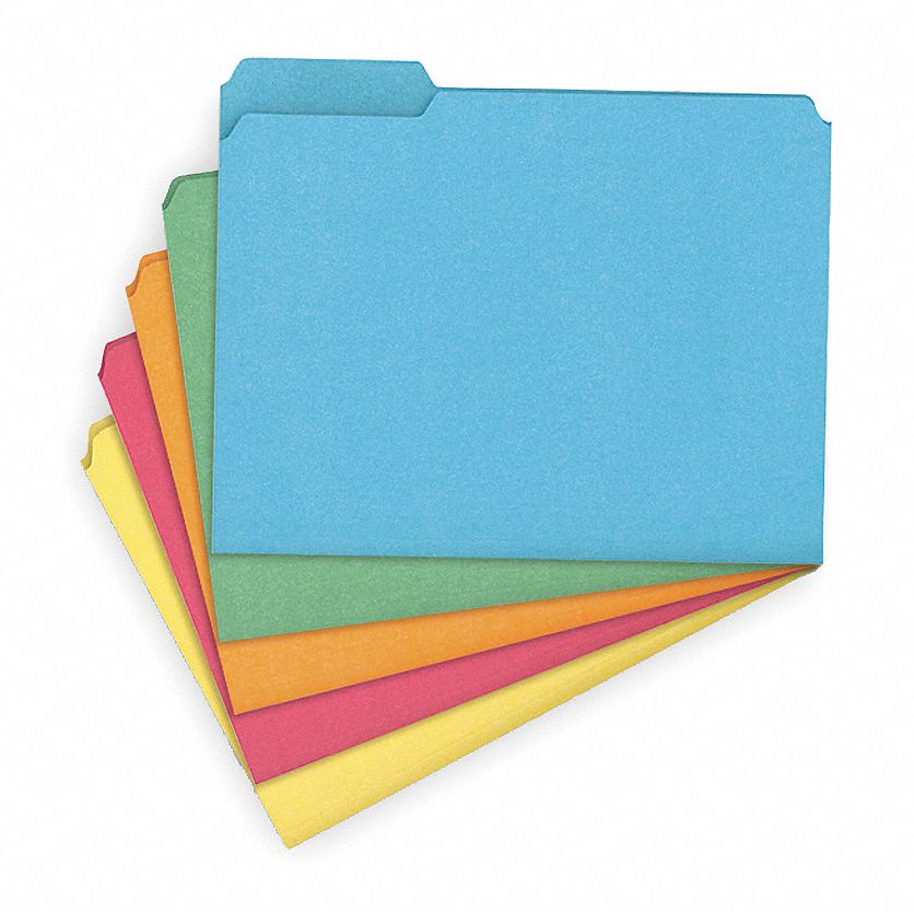 File Folder, Letter, Assorted, PK50