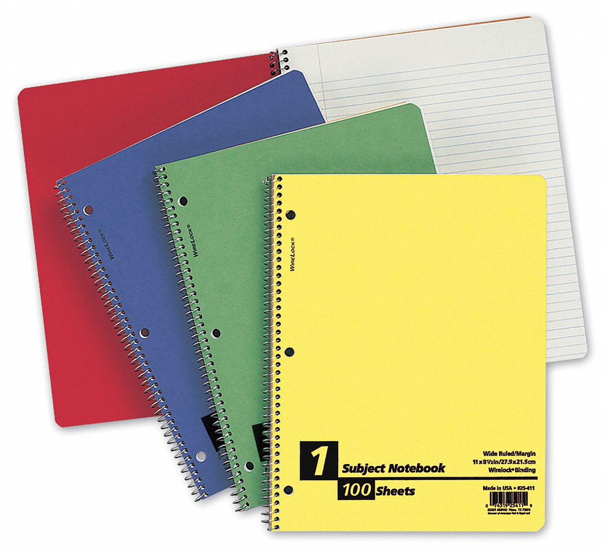 Notebook, Wirebound, 11x81/2, White