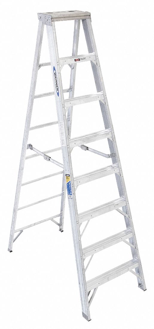 Stepladder, Aluminum, 8 ft. H, 375 lb. Cap.