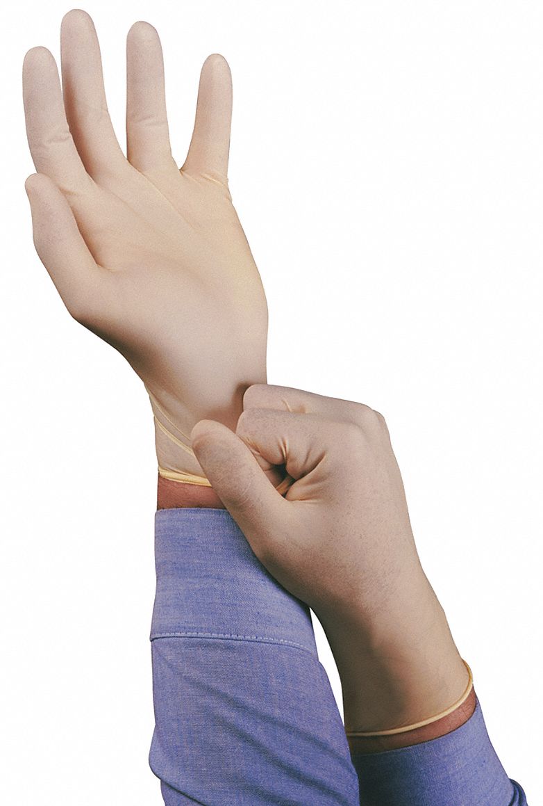 Disposable Gloves, Latex, XL, Natural, PK100