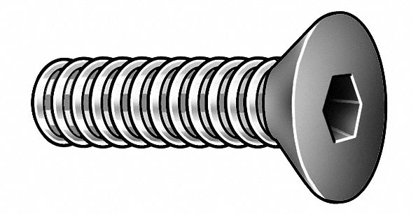 Skt Cap Screw, FL, 8-32x1/2 In, Pk 5