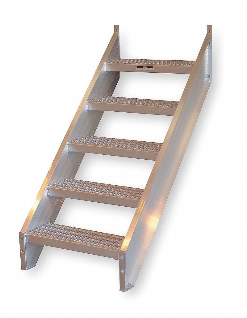 Stair Unit, Aluminum, 6 Steps, 50 lb. Cap.