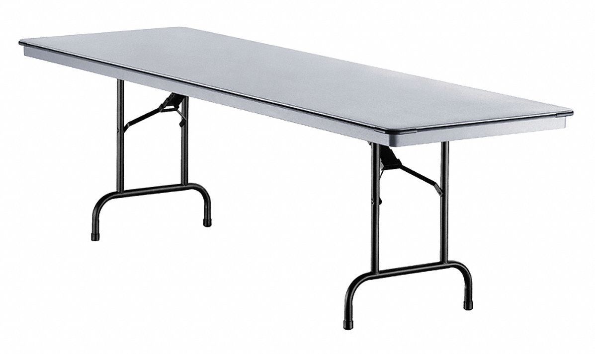 Table, 30x72 In, Gray/Black
