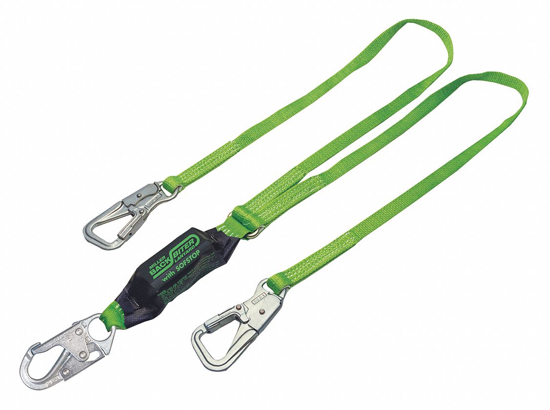 Tie-Back Lanyard, 2 Leg, Polyester, Green