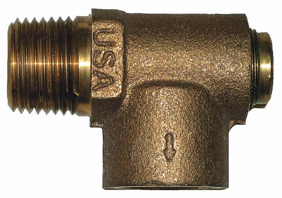 Relief Valve, 3/4 x 1/2 In, 75 psi, Brass