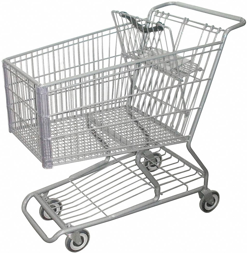 Wire Shopping Cart, 40-3/4 In. L