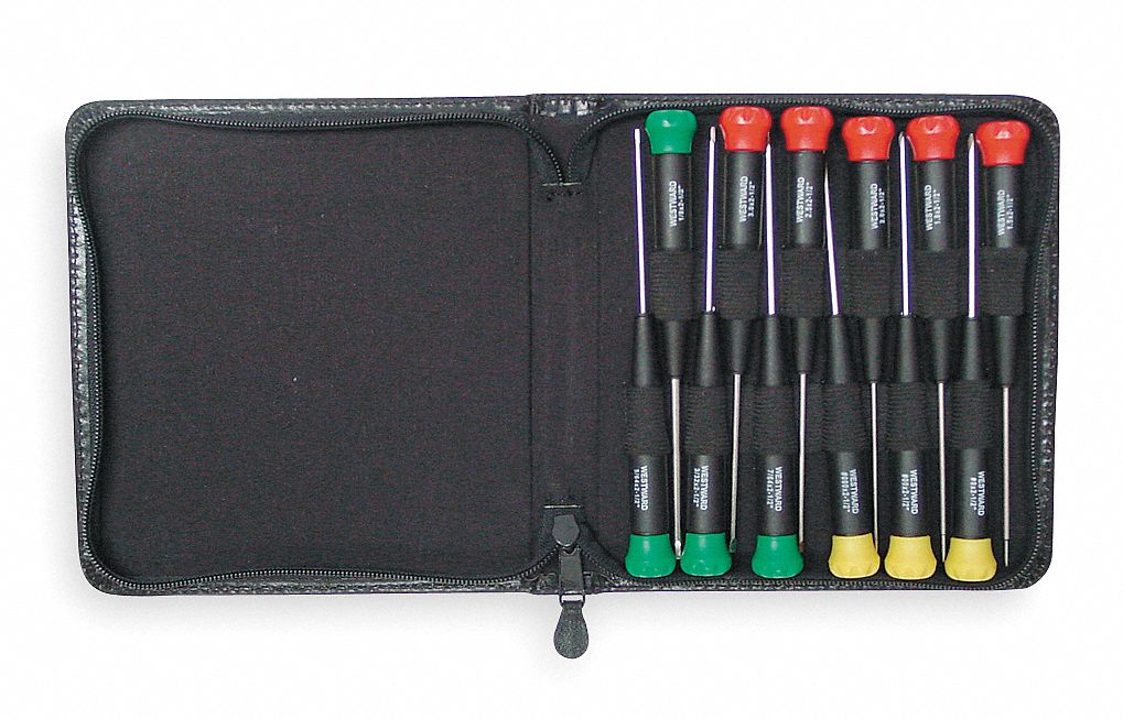Screwdriver Set, SS, Swivel, 12 Pc