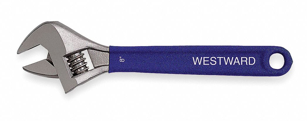 Adjustable Wrench, 8 in., Chrome, Cushion