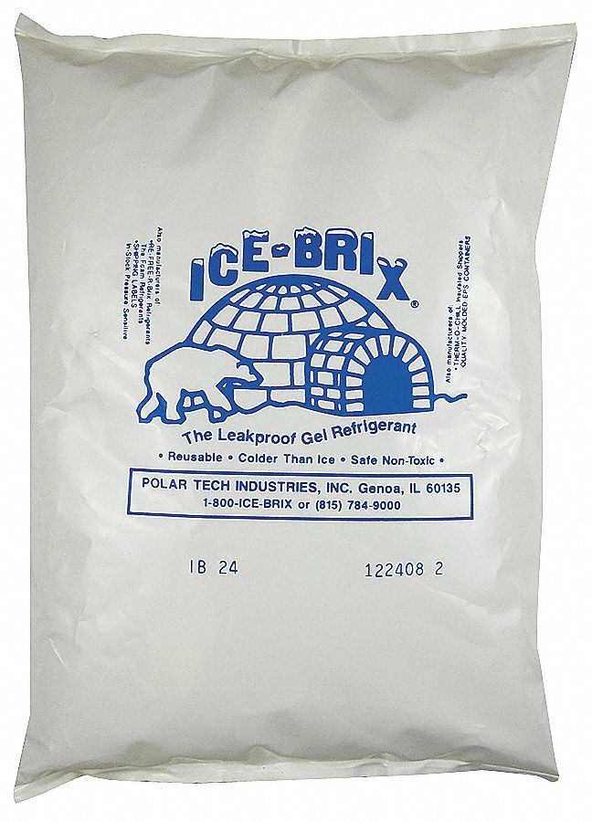 Freeze Pack, 8 In. L, 6 In. W, 24 oz., PK 6
