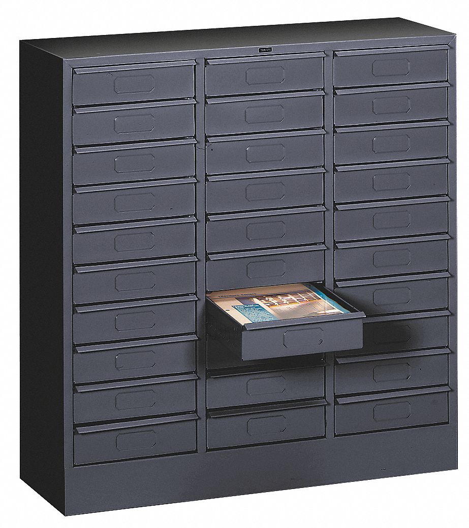 Lit Organizer, Horz, Letter, 30 Drawer, Blk