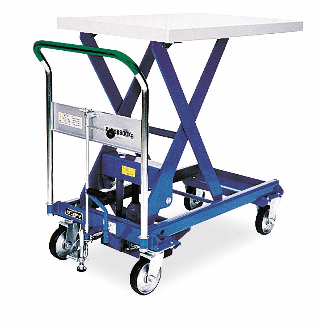 Scissor Lift Cart, 1100 lb., Steel, Fixed